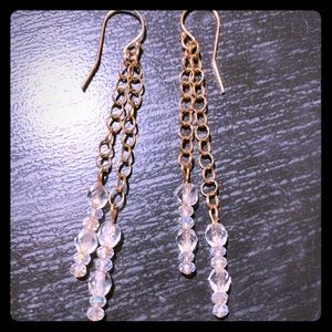Gorgeous handmade rose gold and crystal earrings